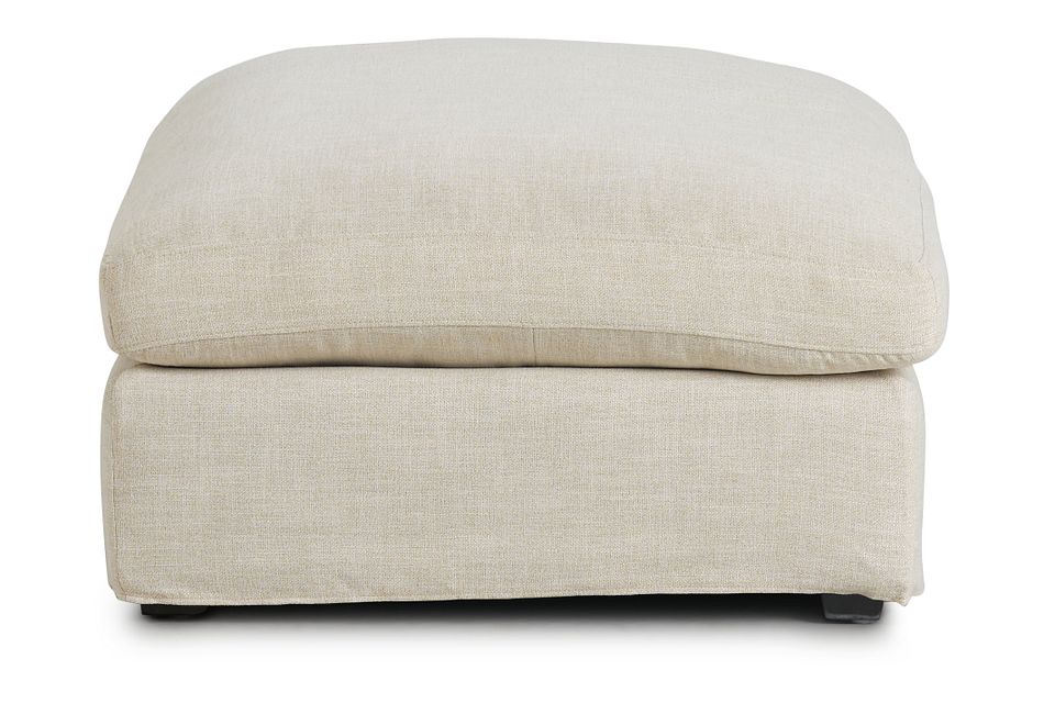 Willow Light Beige Fabric Ottoman