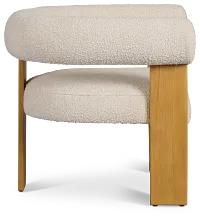 Elara White Fabric Accent Chair