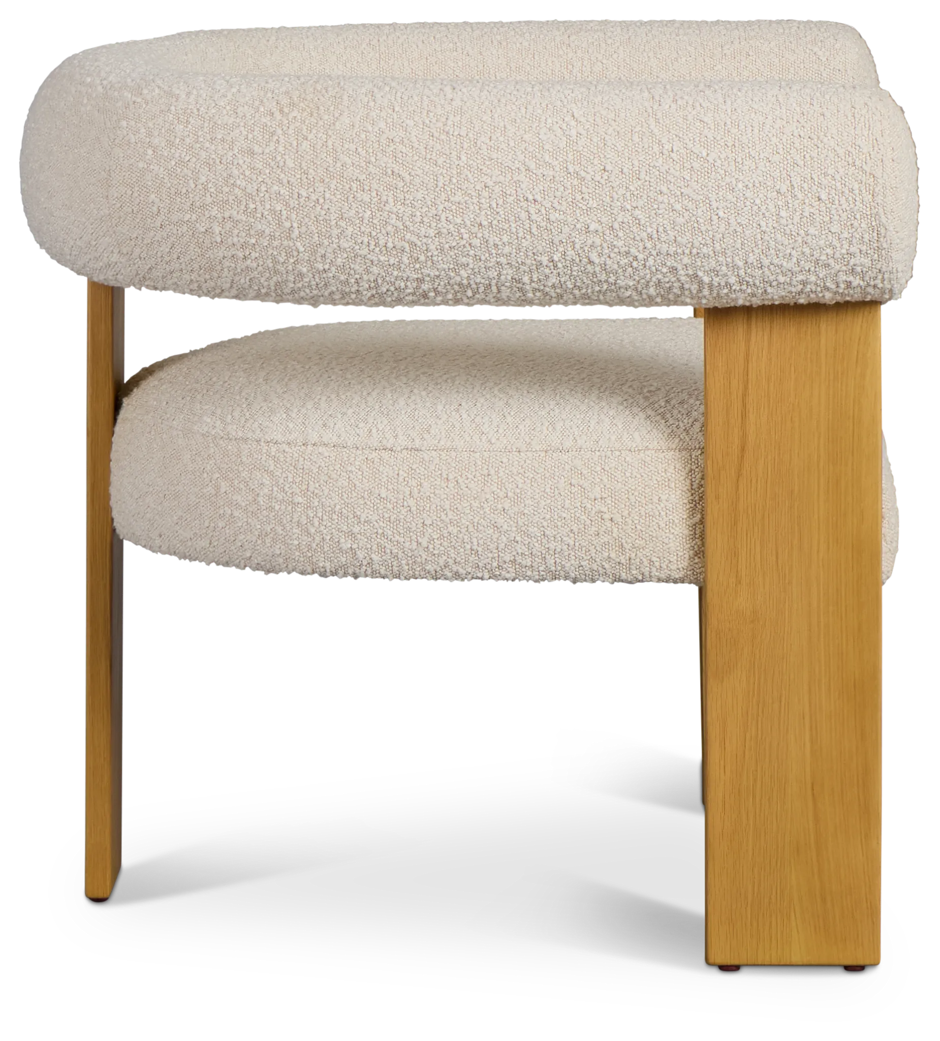 Elara White Fabric Accent Chair