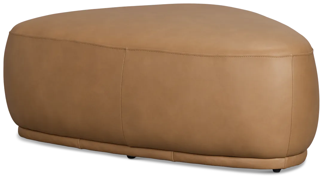 Jovi Brown Leather Large Accent Ottoman