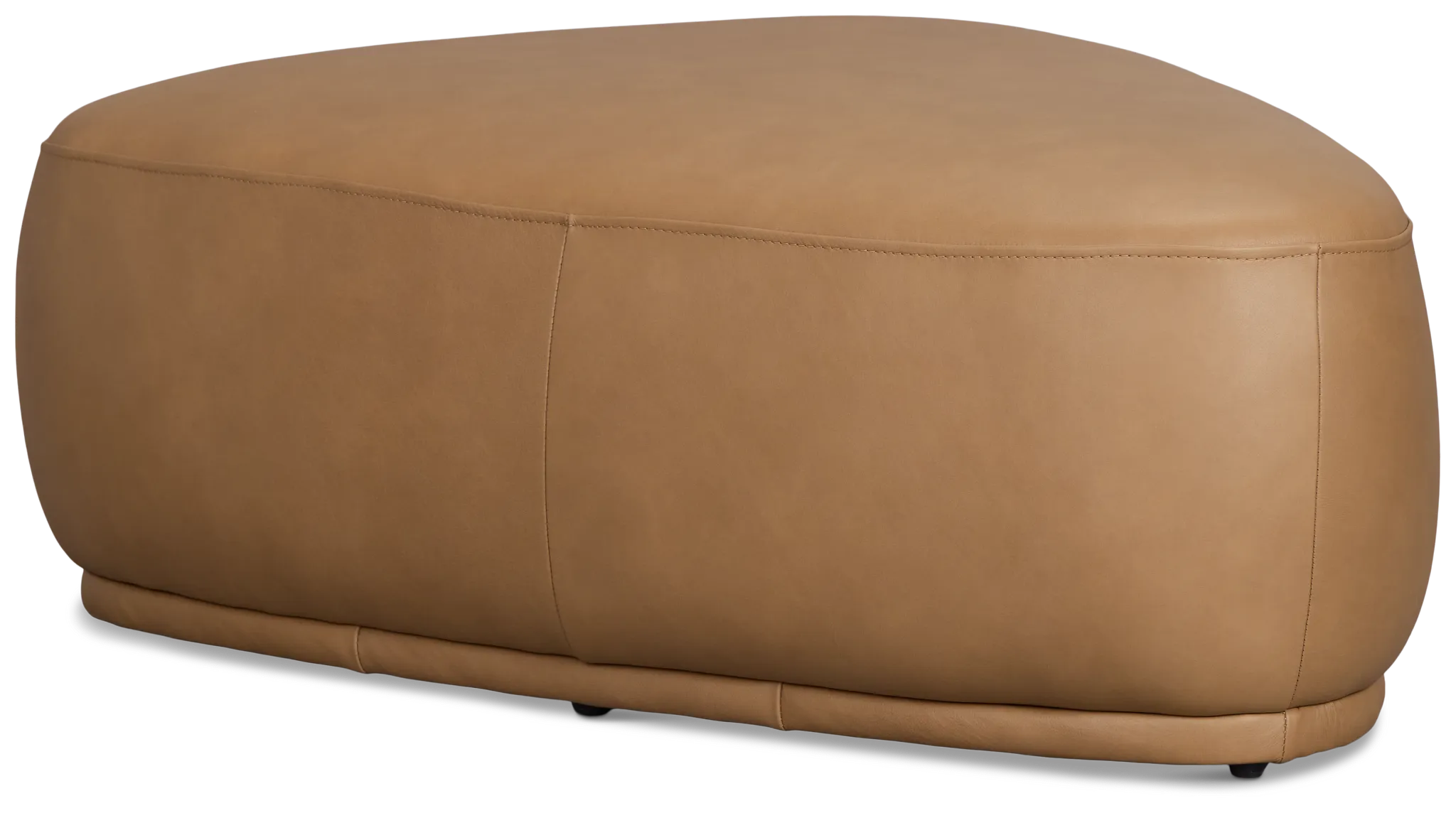 Jovi Brown Leather Large Accent Ottoman