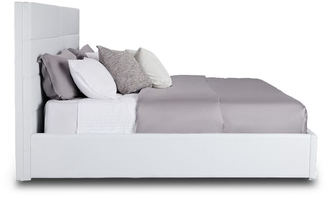 Doral White Uph Platform Bed