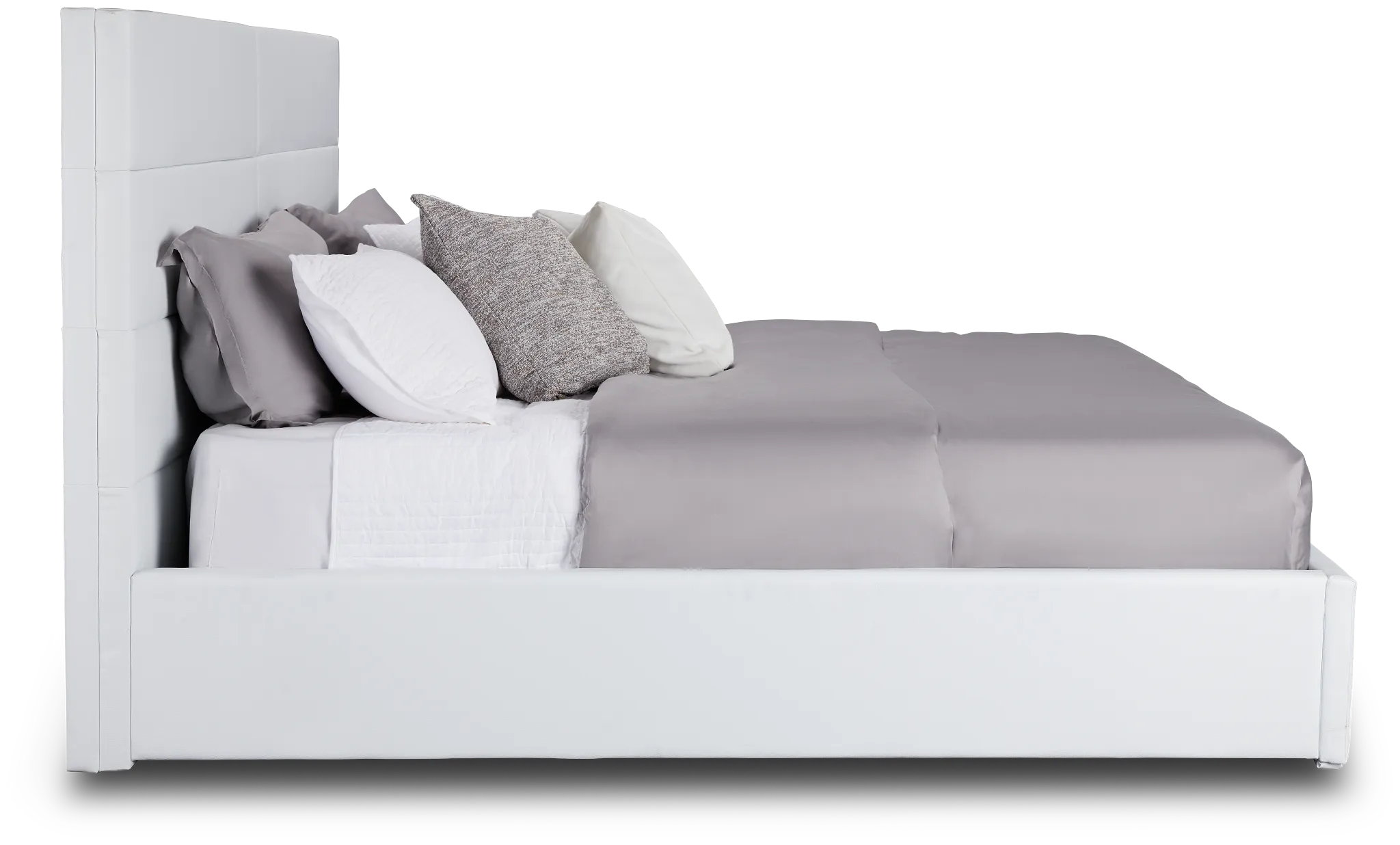 Doral White Uph Platform Bed