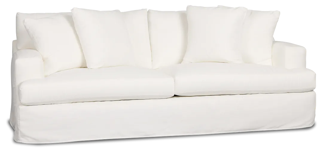 Marren White Fabric Sofa