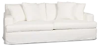 Marren White Fabric Sofa
