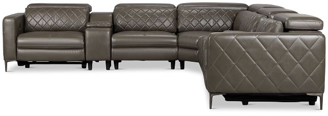 Ava Dark Gray Micro Large Triple Power Reclining Two-arm Sectional