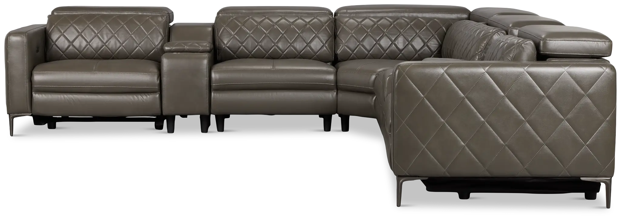 Ava Dark Gray Micro Large Triple Power Reclining Two-arm Sectional Ava Dark Gray Micro Large Triple Power Reclining Two-arm Sectional