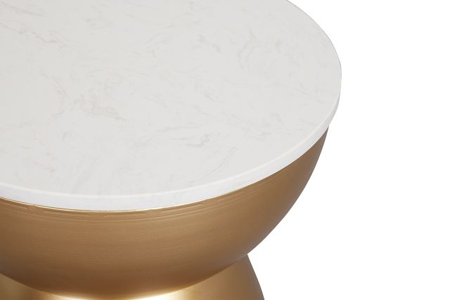 Sarnia Gold Round Accent Table