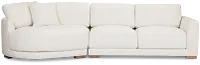 Maeve Light Beige Fabric Left-arm Cuddler Sectional