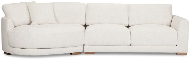 Maeve Light Beige Fabric Left-arm Cuddler Sectional