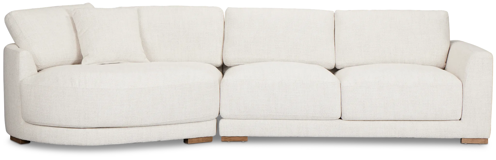 Maeve Light Beige Fabric Left-arm Cuddler Sectional