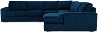 Charlie Dark Blue Fabric Large Right Chaise Sectional