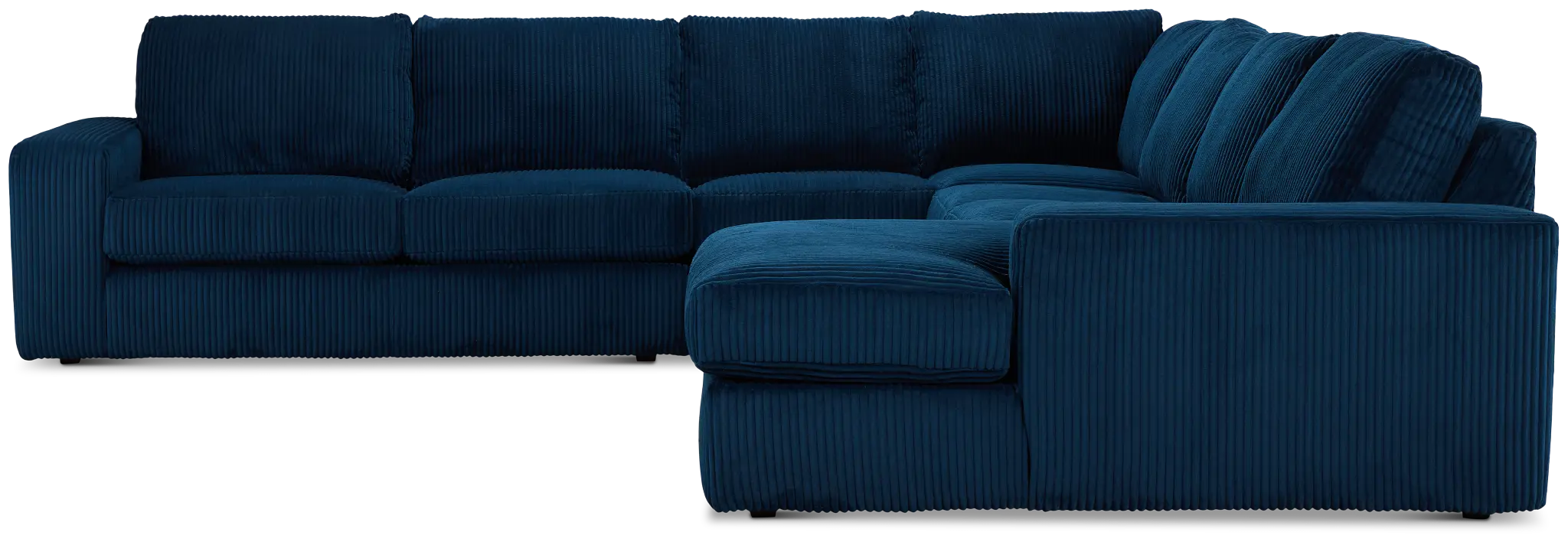 Charlie Dark Blue Fabric Large Right Chaise Sectional Charlie Dark Blue Fabric Large Right Chaise Sectional