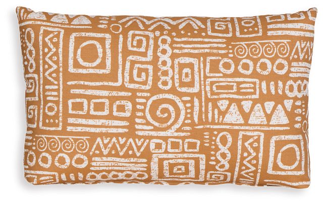 Glyphic Light Brown Lumbar Indoor/outdoor Accent Pillow