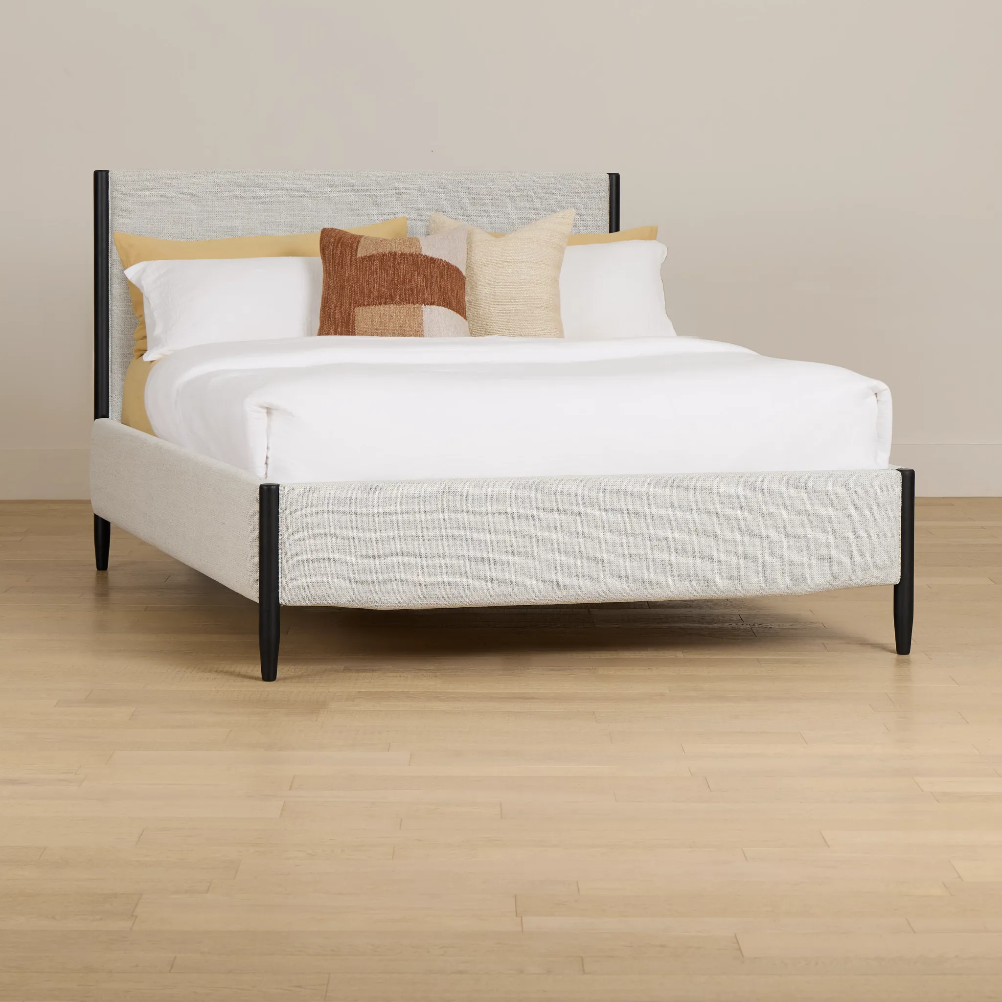 Stockton Black Uph Panel Bed