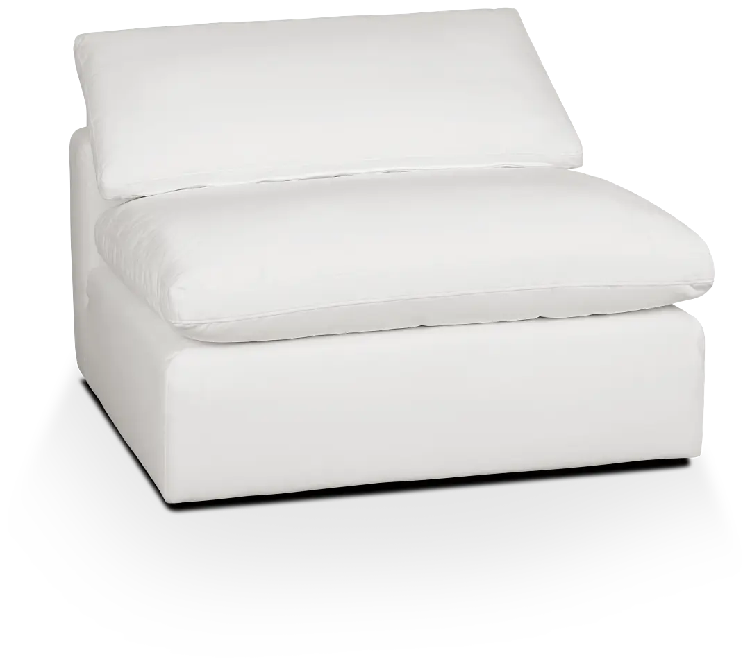 Nixon White Fabric Armless Chair Nixon White Fabric Armless Chair