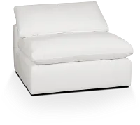 Nixon White Fabric Armless Chair