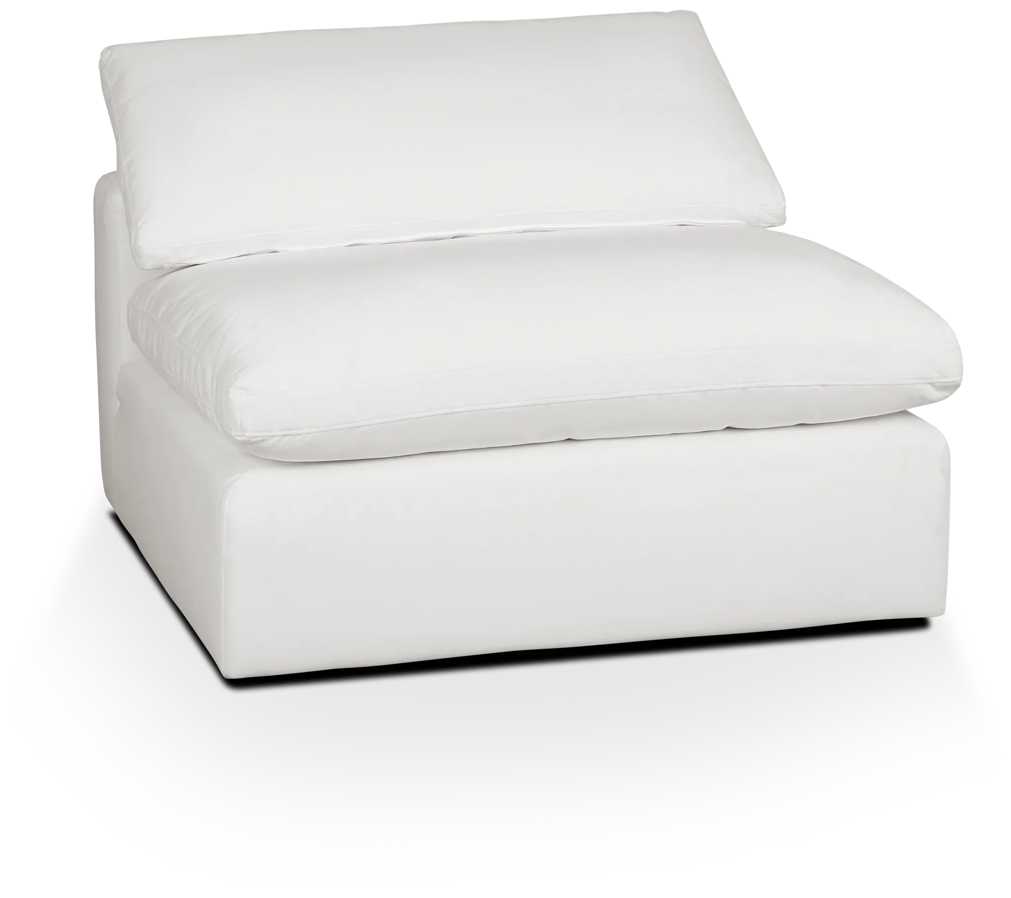 Nixon White Fabric Armless Chair