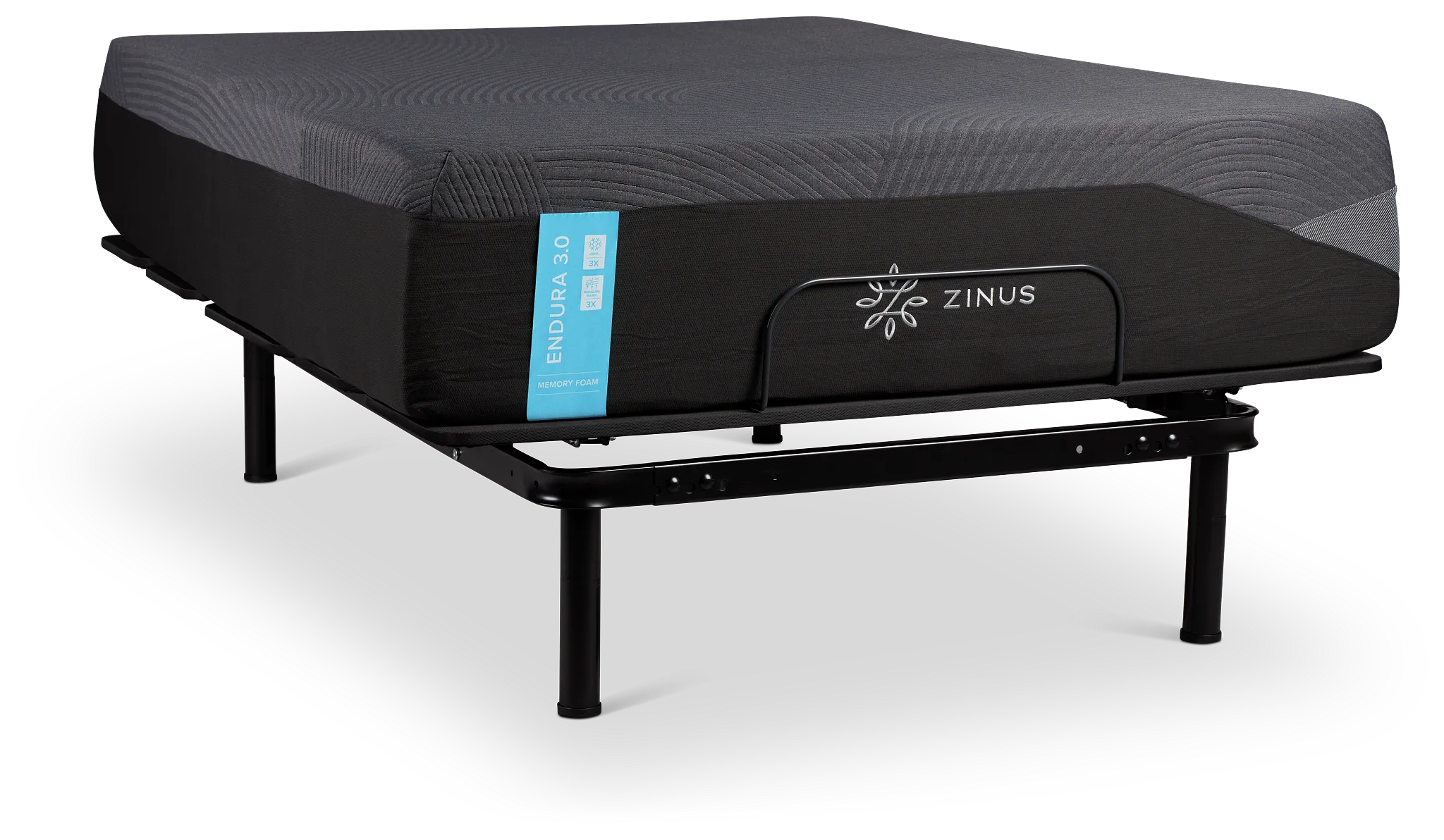 Zinus Endura 3.0 Plush Slat Adjustable Mattress Set