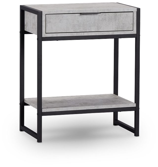 Evansville Light Gray Metal Nightstand