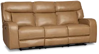 Jasper Light Brown Leather Power Reclining Sofa