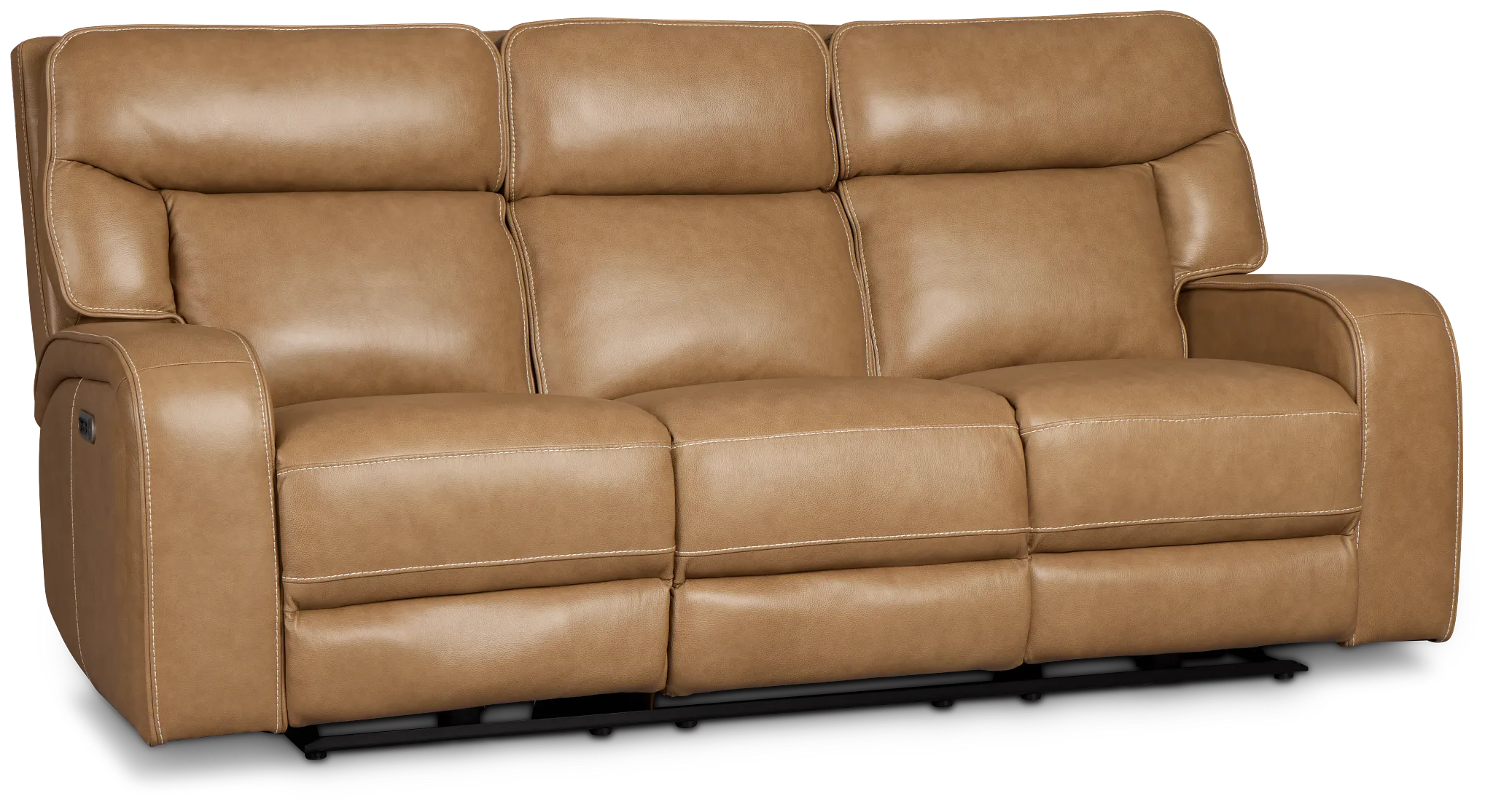 Jasper Light Brown Leather Power Reclining Sofa