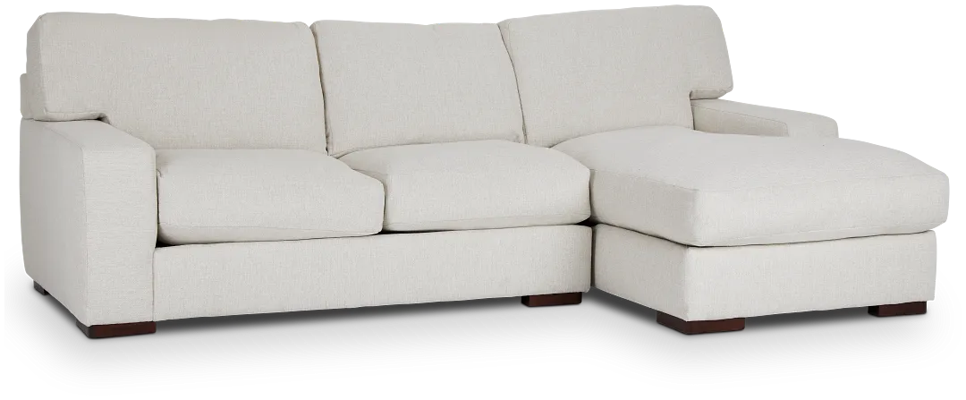 Veronica White Down Right Chaise Sectional