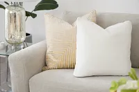 Lara Beige 22" Square Accent Pillow