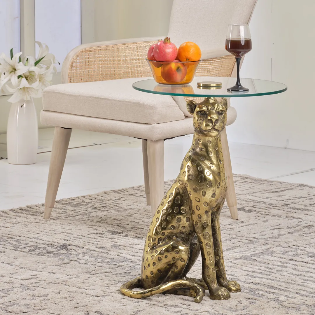 Cheetah Gold Accent Table