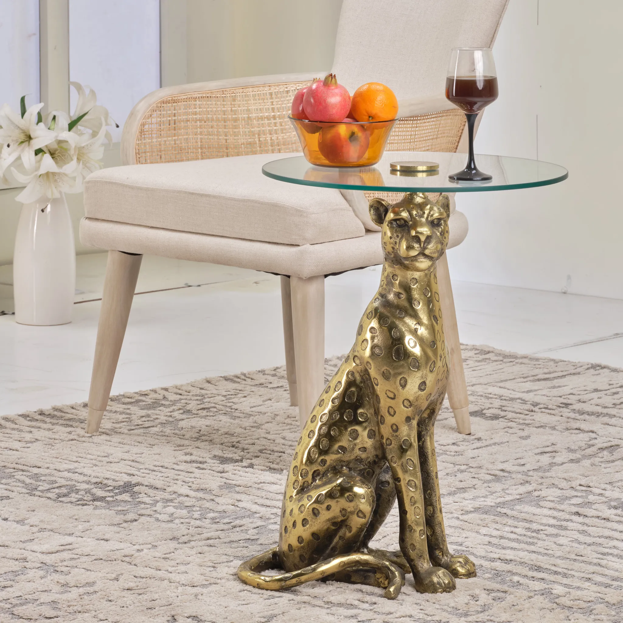 Cheetah Gold Accent Table