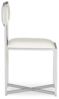 Amalfi White Stnl Steel Upholstered Side Chair