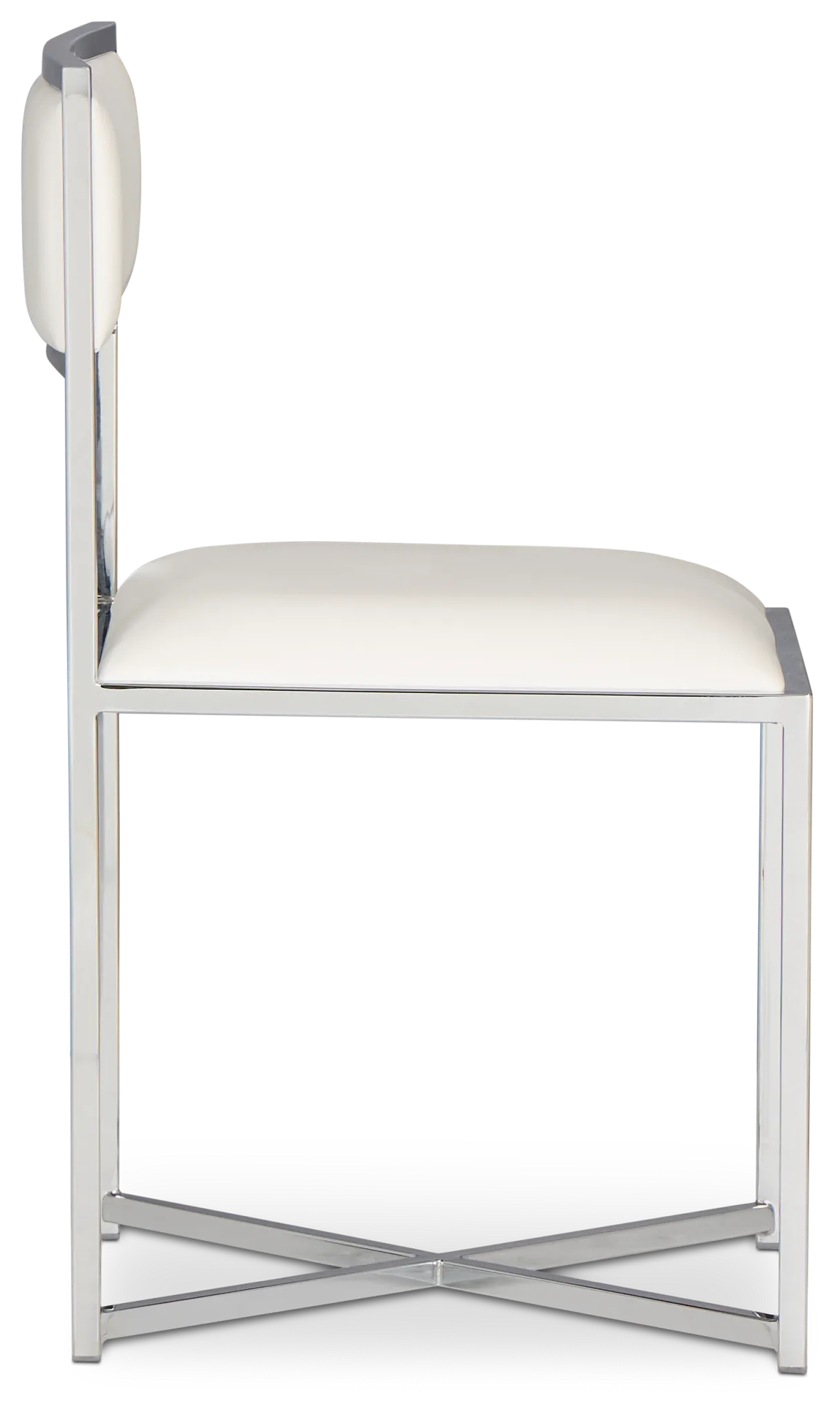 Amalfi White Stnl Steel Upholstered Side Chair