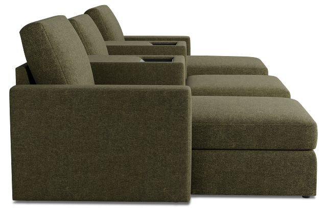 Citymod Green Fabric 6-piece Home Theater With Media Consoles