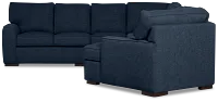 Sinclair Dark Blue Fabric Large Right Cuddler Sectional