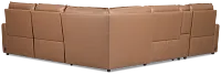 Edison Dark Brown Lthr/vinyl Medium Triple Power 2-arm Sectional