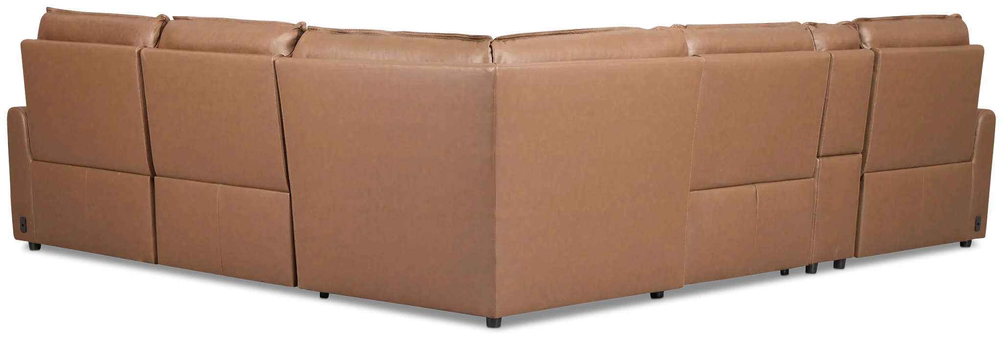 Edison Dark Brown Lthr/vinyl Medium Triple Power 2-arm Sectional