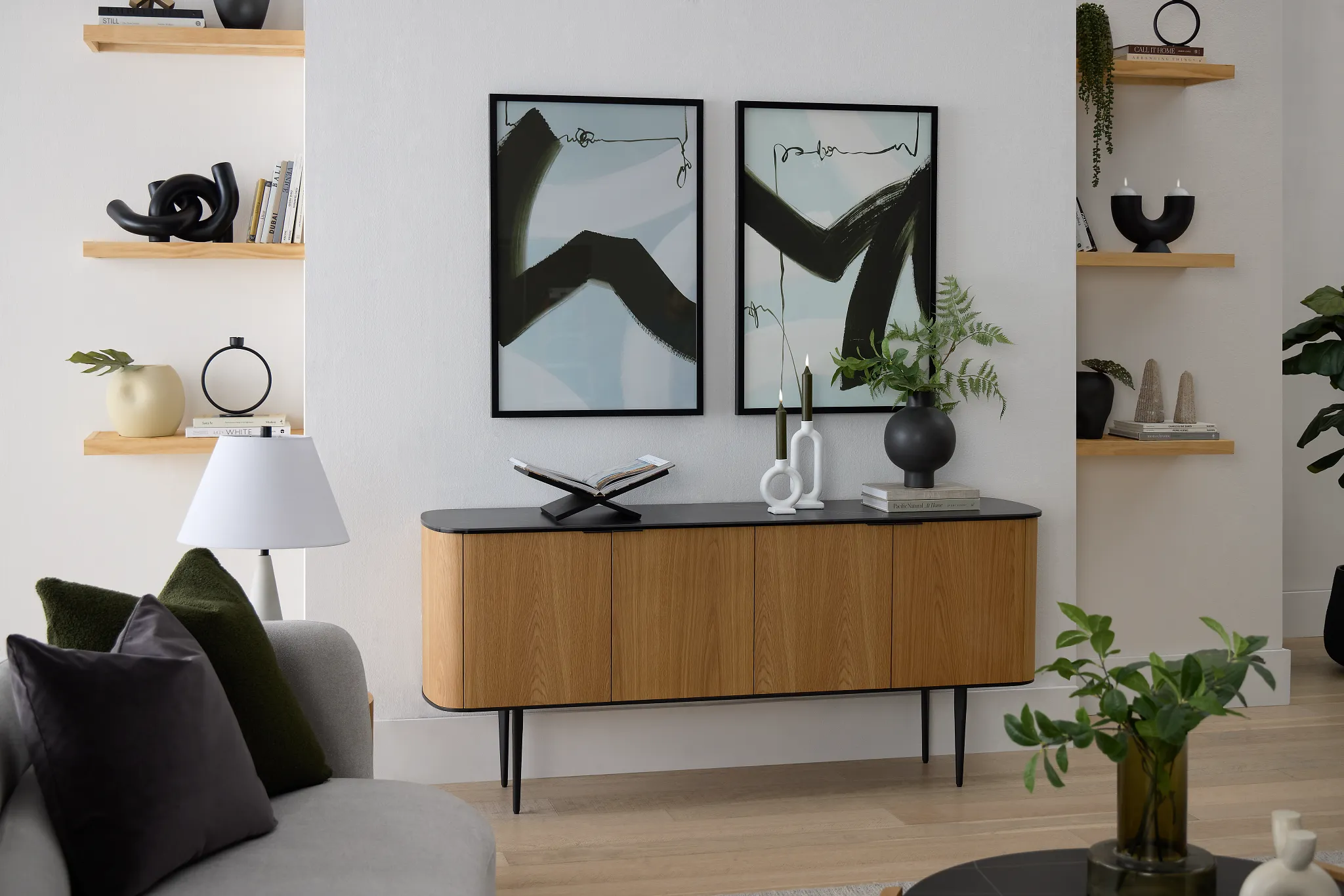 Kayden Light Tone Four-door Cabinet