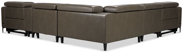 Ava Dark Gray Micro Medium Dual Power 2-arm Reclining Sectional
