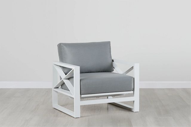 Linear White Dark Gray Rocking Chair (0)
