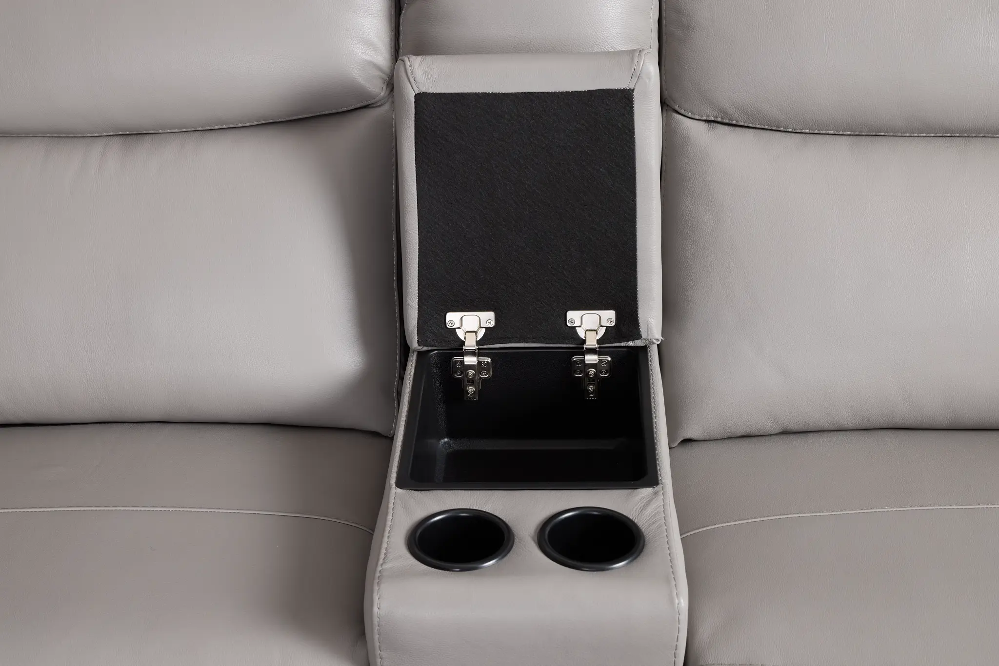 Walker Light Gray Lthr/vinyl Medium Dual Manual 2-arm Sectional Walker Light Gray Lthr/vinyl Medium Dual Manual 2-arm Sectional