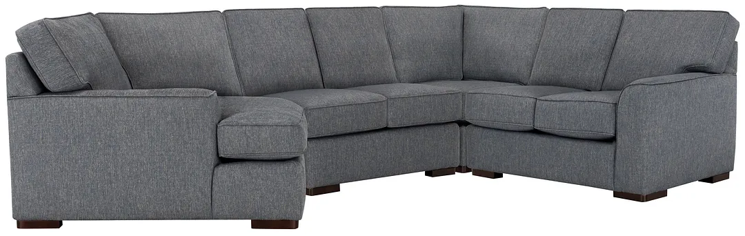 Austin Blue Fabric Small Left Cuddler Sectional