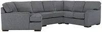 Austin Blue Fabric Small Left Cuddler Sectional