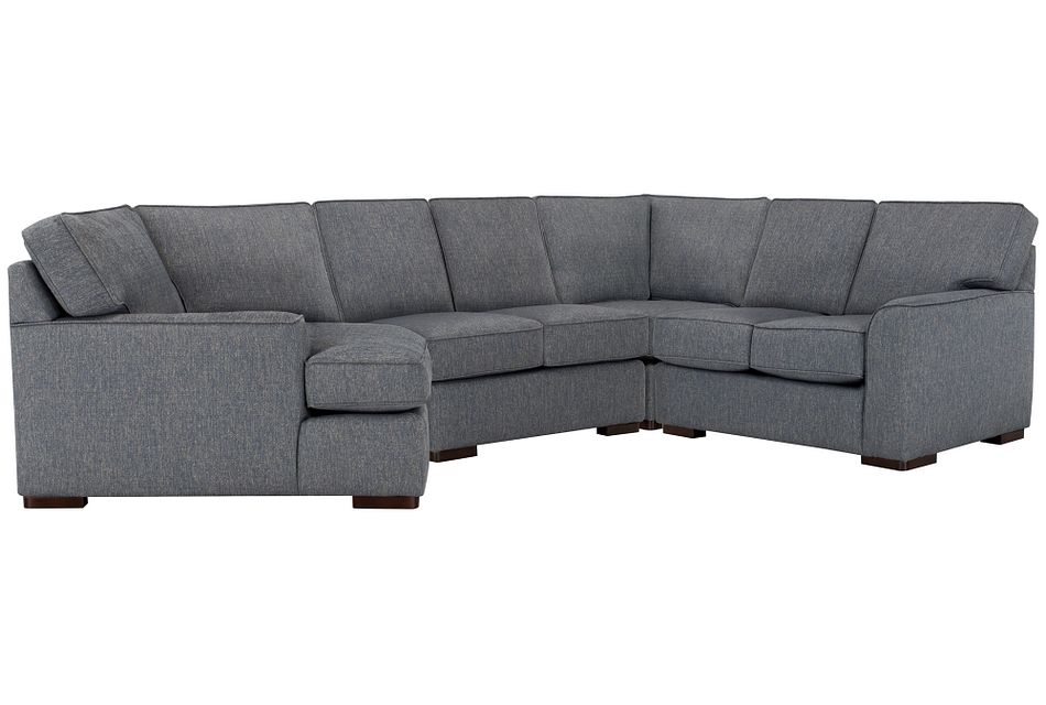 Austin Blue Fabric Small Left Cuddler Sectional Living Room Sectionals City Furniture