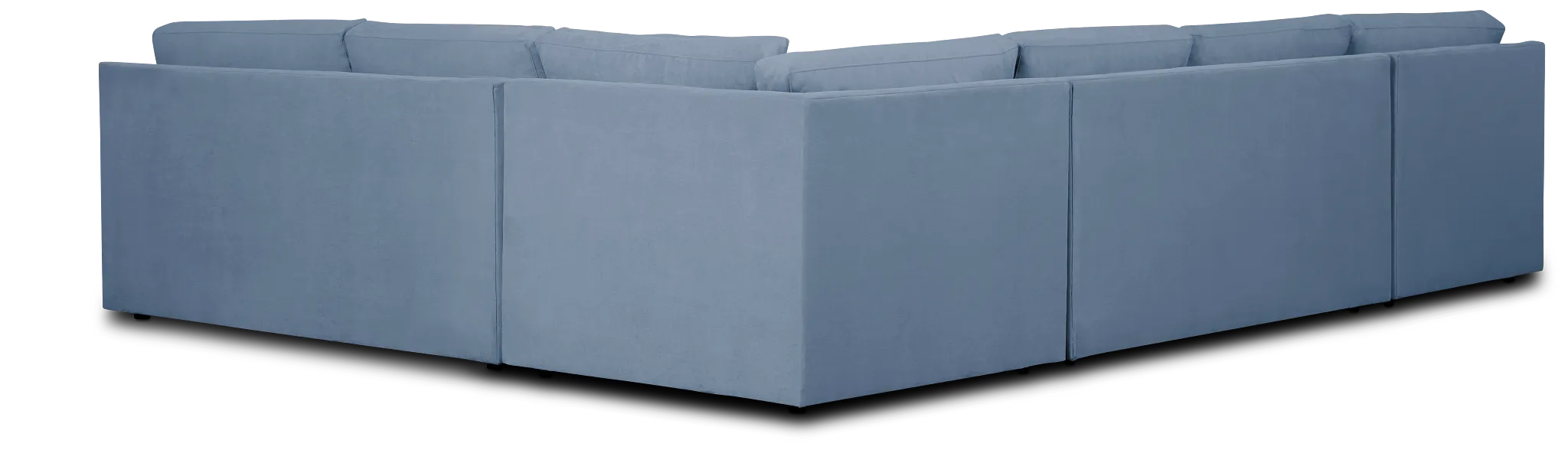 Hudson Blue Fabric Medium Left Chaise Sectional