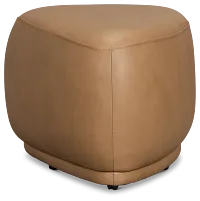 Jovi Brown Leather Small Accent Ottoman