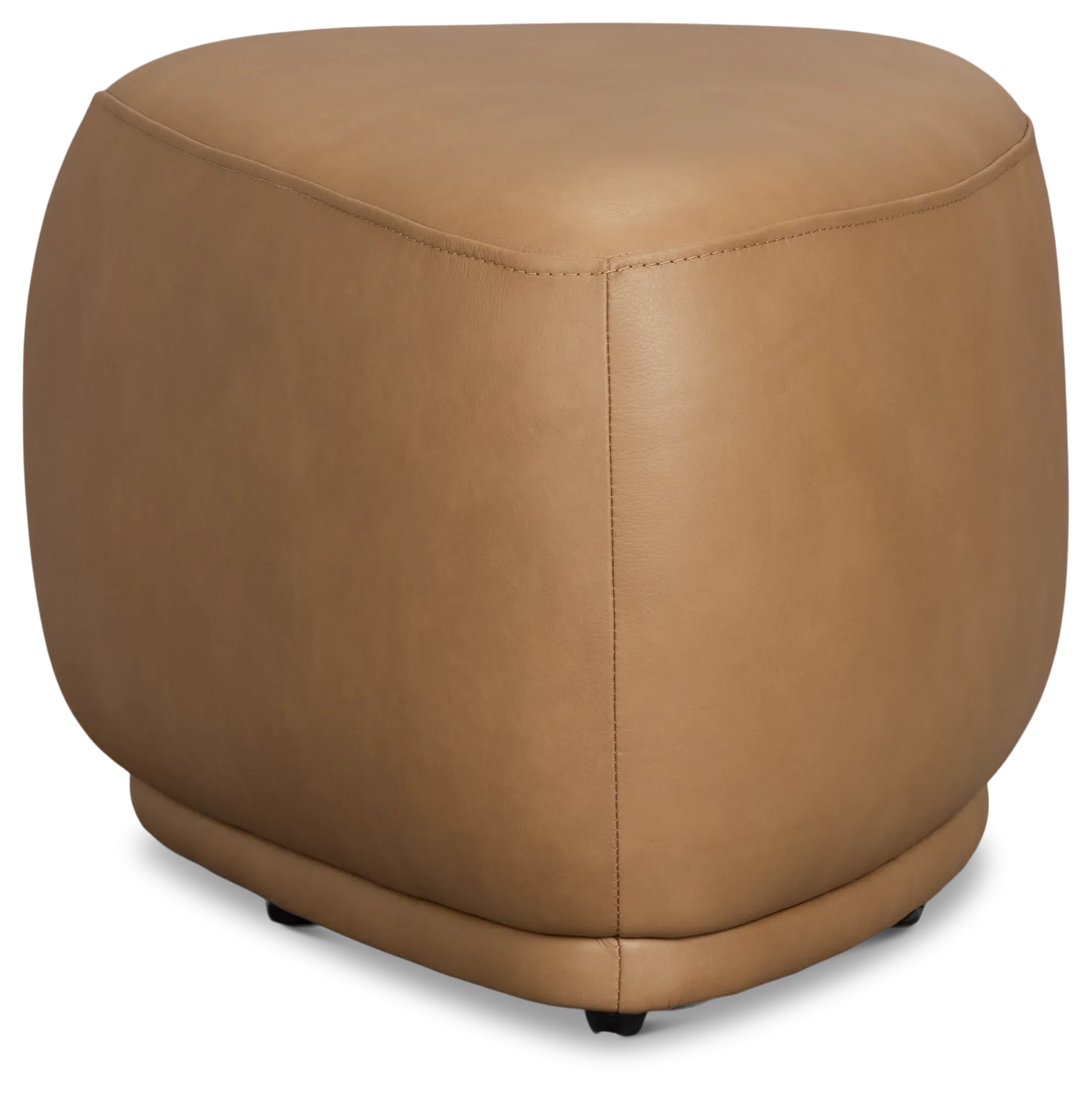 Jovi Brown Leather Small Accent Ottoman