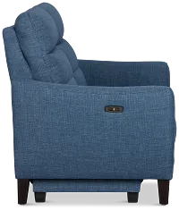 Keaton Blue Fabric Power Reclining Loveseat W/ Power Headrest