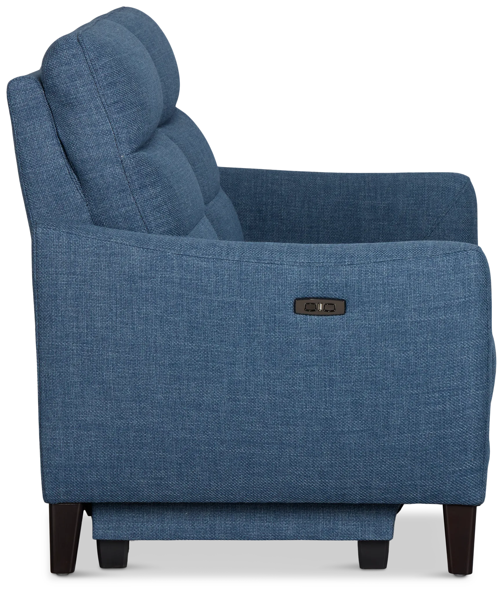 Keaton Blue Fabric Power Reclining Loveseat W/ Power Headrest