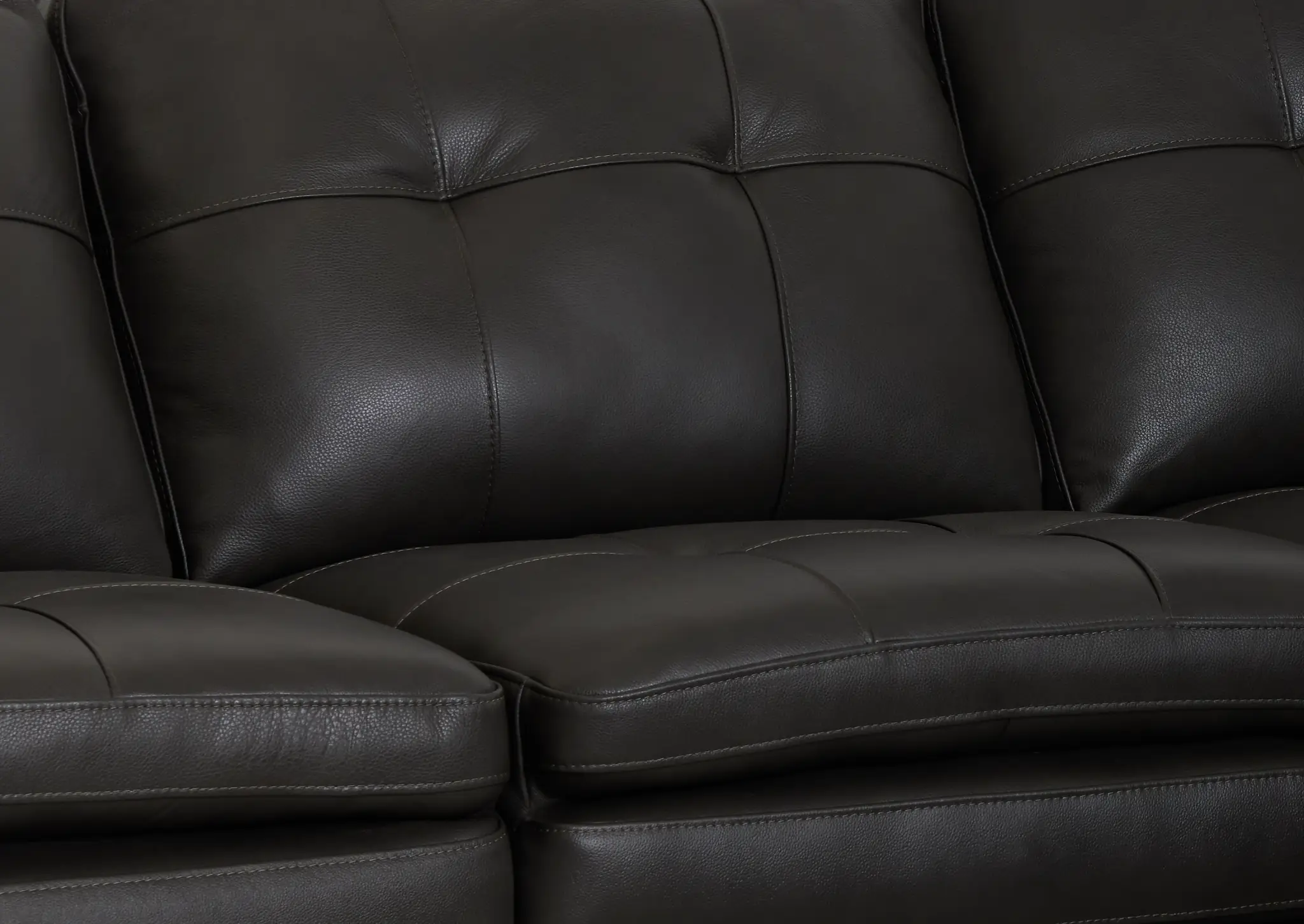 Braden Dark Gray Leather Large Right Chaise Sectional Braden Dark Gray Leather Large Right Chaise Sectional