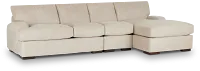 Alpha Beige Fabric Small Right Chaise Sectional